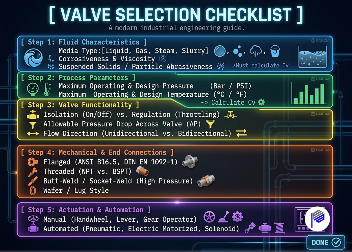 Valves Selection Checklist Pakistan